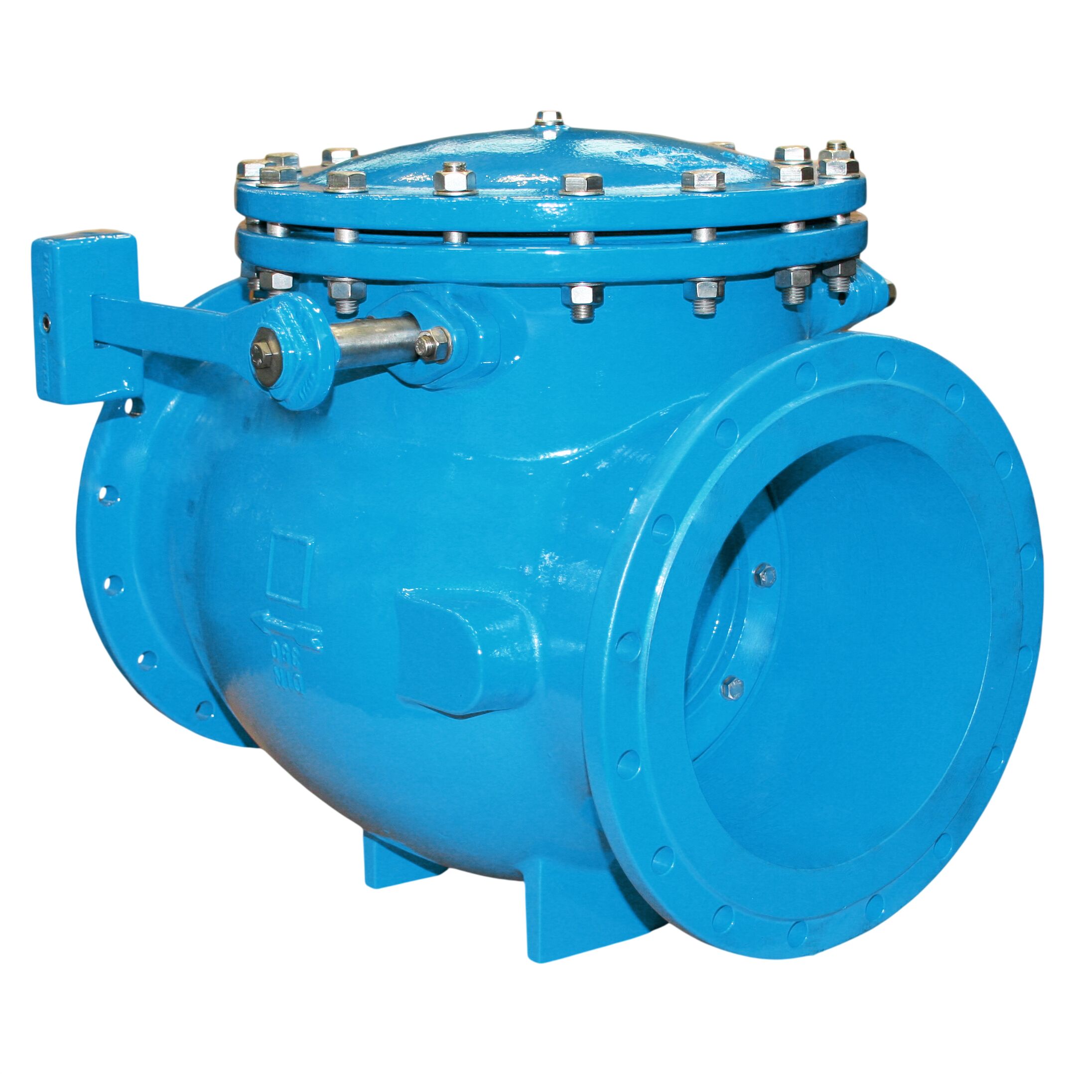 Erhard check valve EH7500 DIN DN600 PN10 1300mm with lever and weight with protective cap