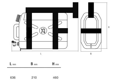 Rhiwa Quality watertank 25 liter met kraan wit en montagebeugel - verzinkt