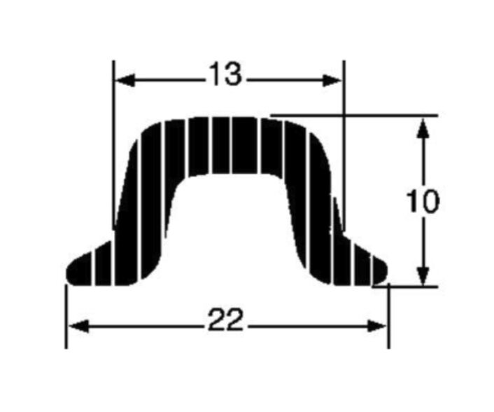 Pommier guard frame inlay 22 mm - for guard frame 1835108 - black - 10 meter