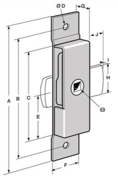 Pommier budget latch - 22 x 115 mm - zinc-plated