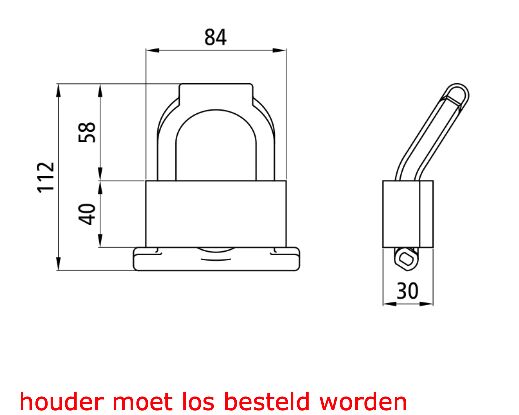Rhiwa Quality sjorbeugel los 2 ton - voor houder 1343443 - blank staal
