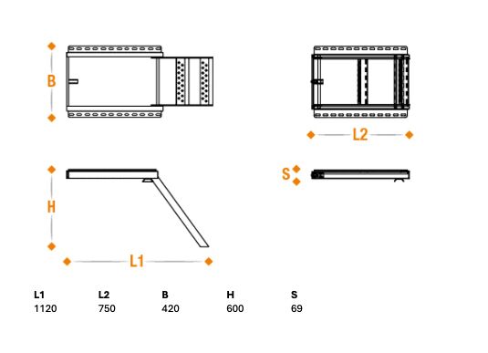 Takler trap uittrekbaar - 3 treden - 750 x 420 mm (LxB) - volbad verzinkt